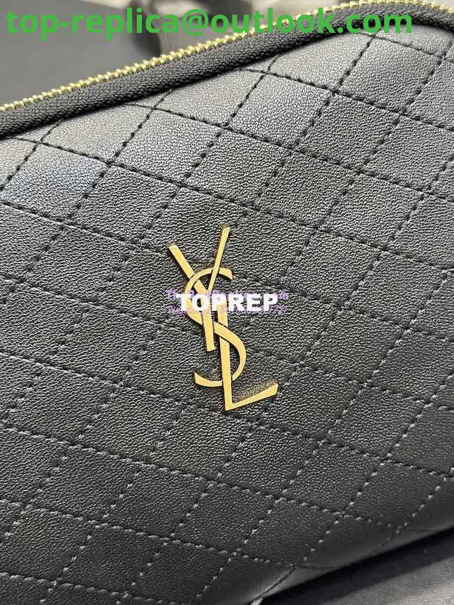 Replica YSL Saint Laurent Gaby Chain Pouch In Quilted Lambskin 7336671 Black 4 Replica YSL Saint Laurent Gaby Chain Pouch In Quilted Lambskin 7336671 Black 4