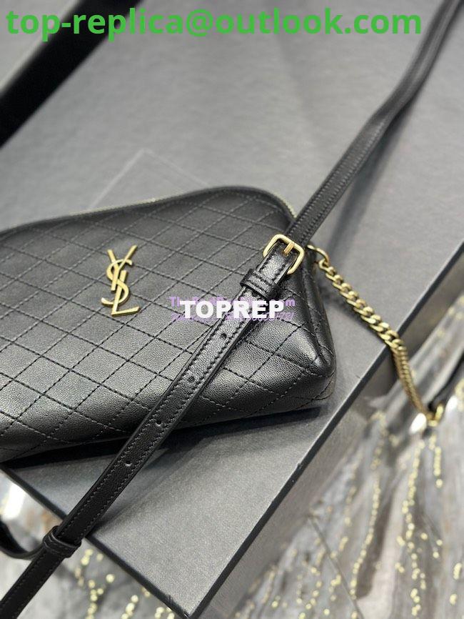 Replica YSL Saint Laurent Gaby Chain Pouch In Quilted Lambskin 7336671 Black 9 Replica YSL Saint Laurent Gaby Chain Pouch In Quilted Lambskin 7336671 Black 9