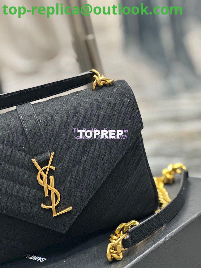 Replica YSL Saint Laurent College Medium Chain Bag In Mix Matelassé Corduroy 600279 Black 3 Replica YSL Saint Laurent College Medium Chain Bag In Mix Matelassé Corduroy 600279 Black 3