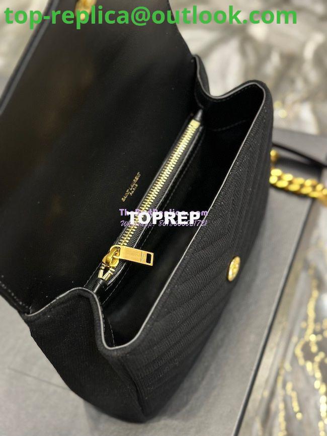 Replica YSL Saint Laurent College Medium Chain Bag In Mix Matelassé Corduroy 600279 Black 7 Replica YSL Saint Laurent College Medium Chain Bag In Mix Matelassé Corduroy 600279 Black 7