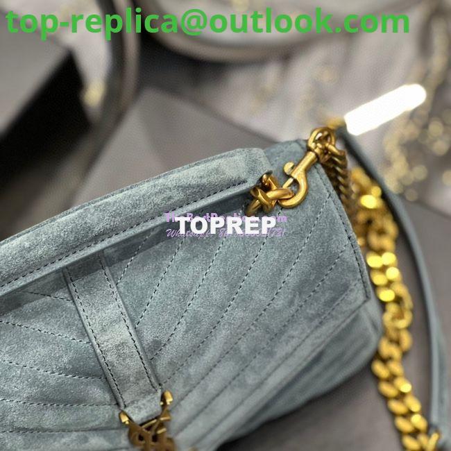 Replica YSL Saint Laurent College Medium In Suede Calfskin 600279 Lake green 3 Replica YSL Saint Laurent College Medium In Suede Calfskin 600279 Lake green 3