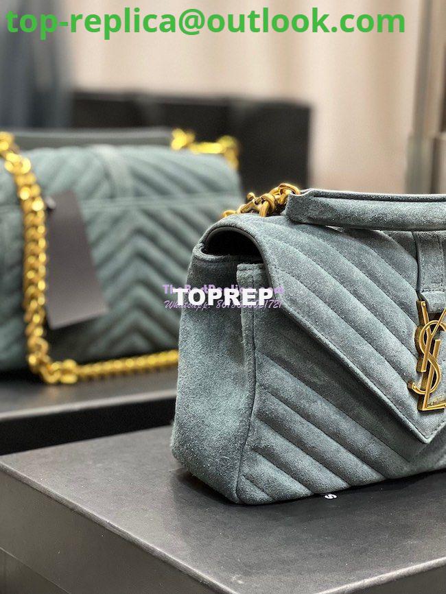 Replica YSL Saint Laurent College Medium In Suede Calfskin 600279 Lake green 5 Replica YSL Saint Laurent College Medium In Suede Calfskin 600279 Lake green 5