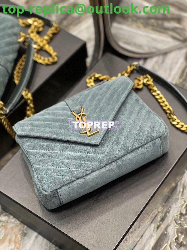 Replica YSL Saint Laurent College Medium In Suede Calfskin 600279 Lake green 6 Replica YSL Saint Laurent College Medium In Suede Calfskin 600279 Lake green 6