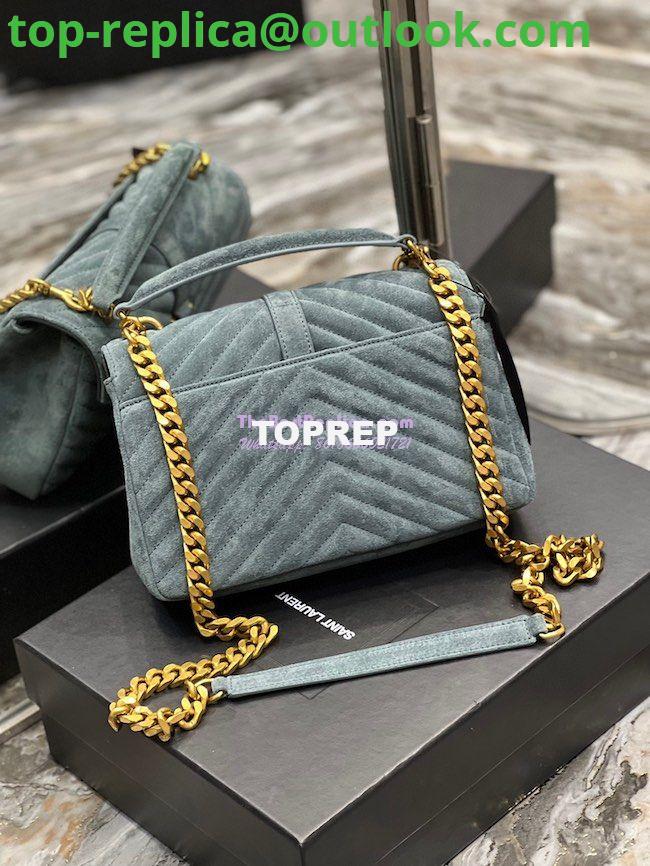 Replica YSL Saint Laurent College Medium In Suede Calfskin 600279 Lake green 9 Replica YSL Saint Laurent College Medium In Suede Calfskin 600279 Lake green 9
