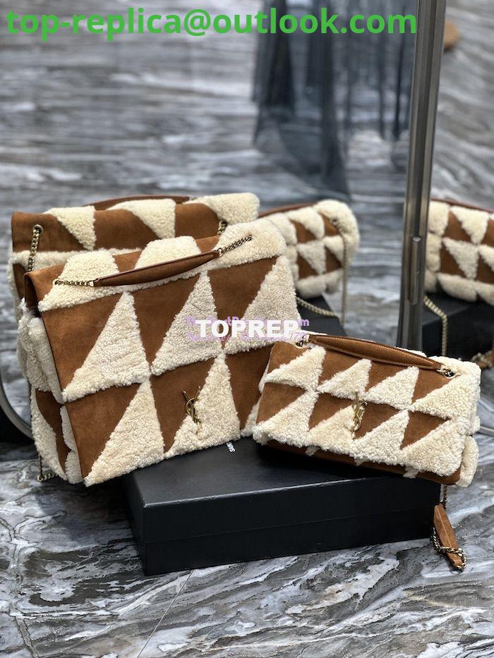 Replica YSL Saint Laurent Jamie Giant Chain Bag "Carré Rive Gauche" In Suede And Shearling Patchwork 712316 Natural Beige And Dark Cigar Replica YSL Saint Laurent Jamie Giant Chain Bag "Carré Rive Gauche" In Suede And Shearling Patchwork 712316 Natural Beige And Dark Cigar