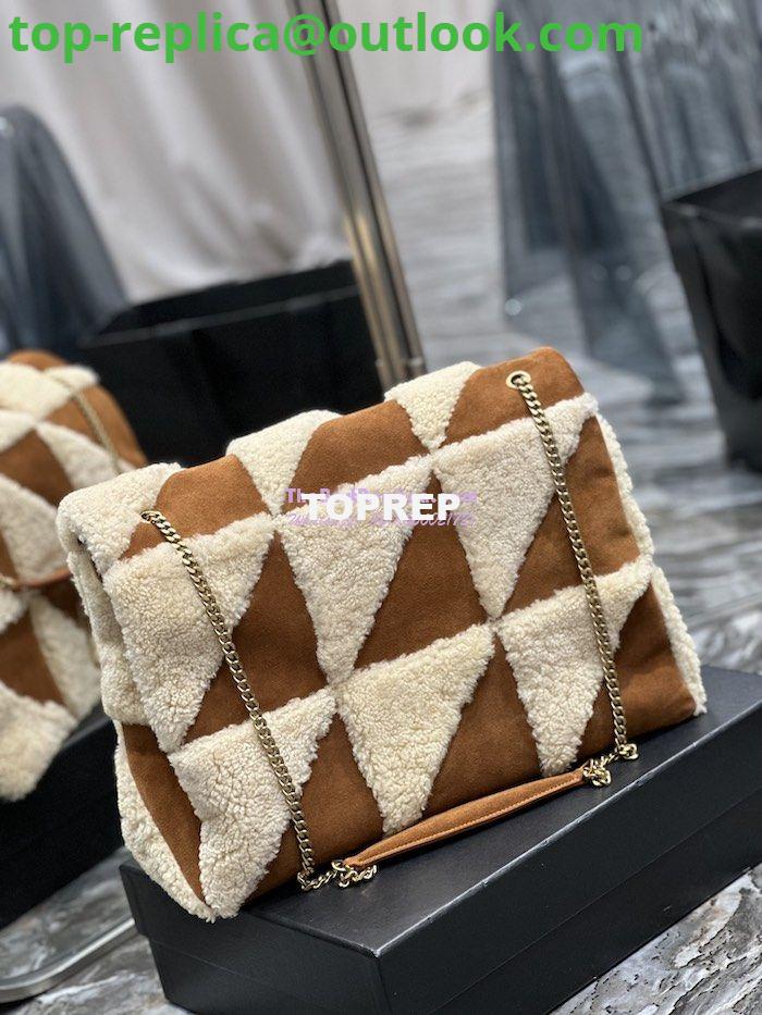 Replica YSL Saint Laurent Jamie Giant Chain Bag "Carré Rive Gauche" In Suede And Shearling Patchwork 712316 Natural Beige And Dark Cigar 3 Replica YSL Saint Laurent Jamie Giant Chain Bag "Carré Rive Gauche" In Suede And Shearling Patchwork 712316 Natural Beige And Dark Cigar 3