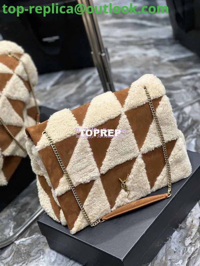 Replica YSL Saint Laurent Jamie Giant Chain Bag "Carré Rive Gauche" In Suede And Shearling Patchwork 712316 Natural Beige And Dark Cigar 5 Replica YSL Saint Laurent Jamie Giant Chain Bag "Carré Rive Gauche" In Suede And Shearling Patchwork 712316 Natural Beige And Dark Cigar 5