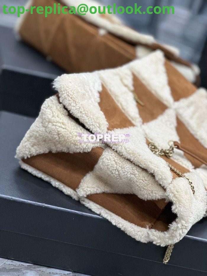 Replica YSL Saint Laurent Jamie Giant Chain Bag "Carré Rive Gauche" In Suede And Shearling Patchwork 712316 Natural Beige And Dark Cigar 6 Replica YSL Saint Laurent Jamie Giant Chain Bag "Carré Rive Gauche" In Suede And Shearling Patchwork 712316 Natural Beige And Dark Cigar 6