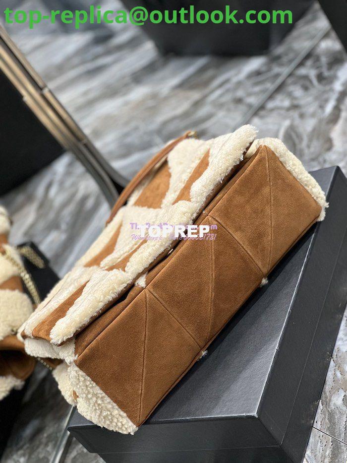 Replica YSL Saint Laurent Jamie Giant Chain Bag "Carré Rive Gauche" In Suede And Shearling Patchwork 712316 Natural Beige And Dark Cigar 13 Replica YSL Saint Laurent Jamie Giant Chain Bag "Carré Rive Gauche" In Suede And Shearling Patchwork 712316 Natural Beige And Dark Cigar 13