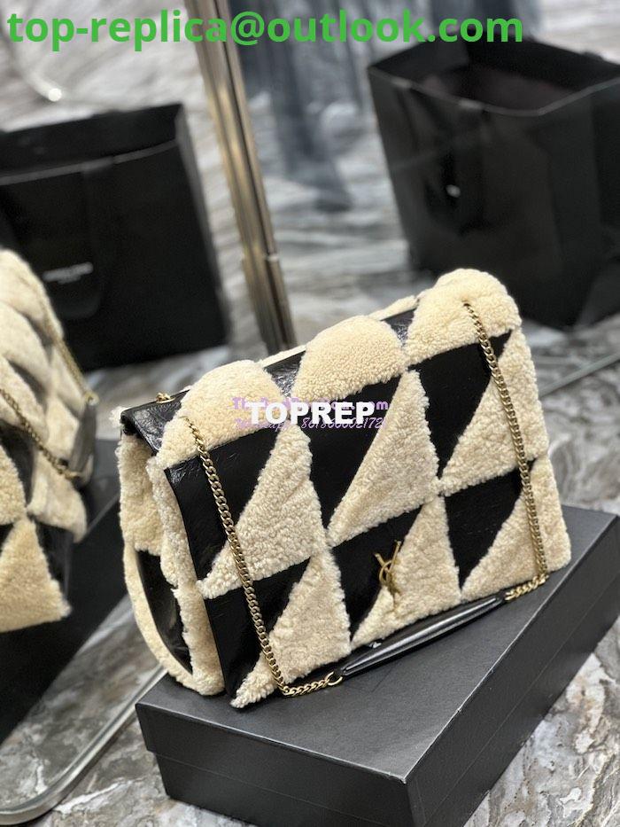 Replica YSL Saint Laurent Jamie Giant Chain Bag "Carré Rive Gauche" In Suede And Shearling Patchwork 712316 Natural Beige And Noir 4 Replica YSL Saint Laurent Jamie Giant Chain Bag "Carré Rive Gauche" In Suede And Shearling Patchwork 712316 Natural Beige And Noir 4