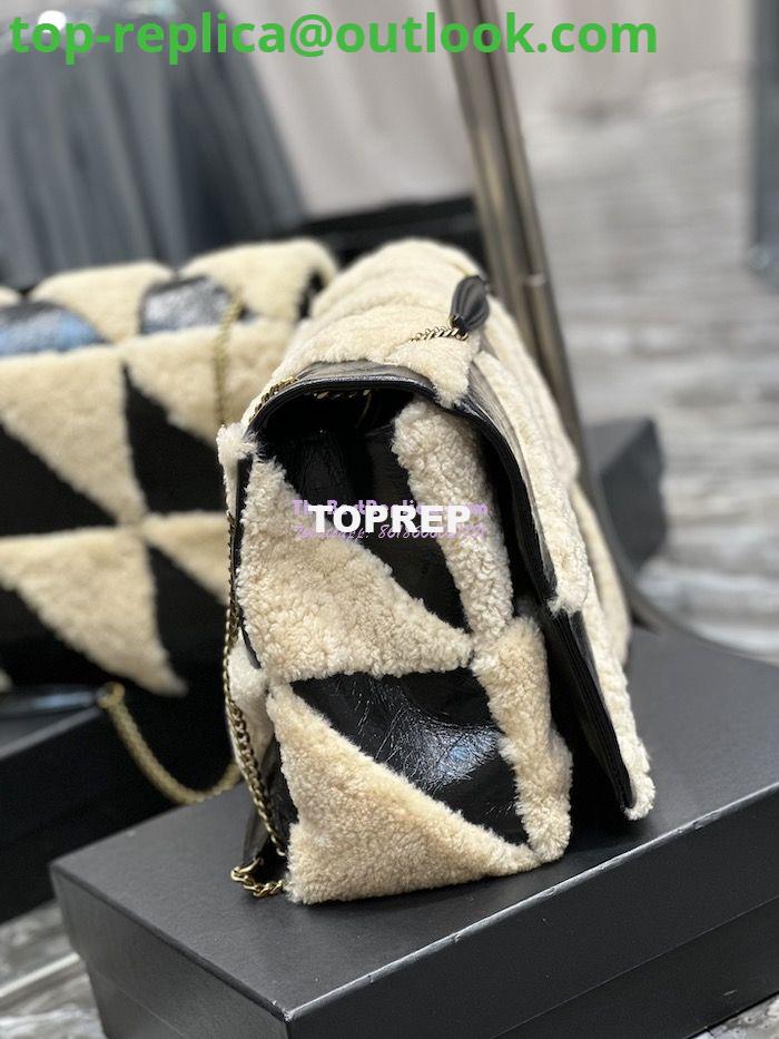 Replica YSL Saint Laurent Jamie Giant Chain Bag "Carré Rive Gauche" In Suede And Shearling Patchwork 712316 Natural Beige And Noir 8 Replica YSL Saint Laurent Jamie Giant Chain Bag "Carré Rive Gauche" In Suede And Shearling Patchwork 712316 Natural Beige And Noir 8