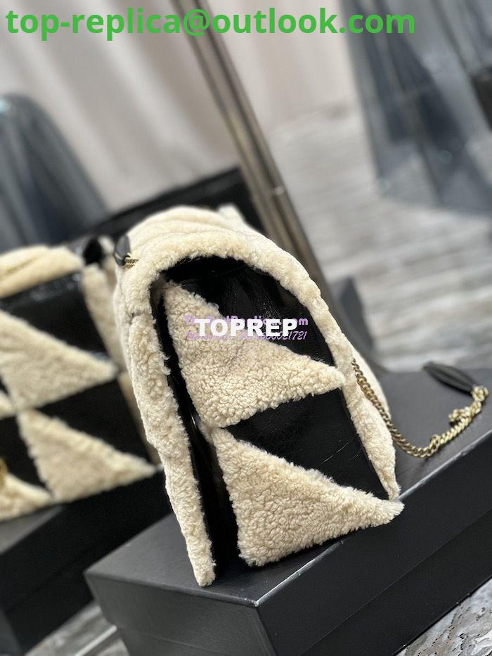 Replica YSL Saint Laurent Jamie Giant Chain Bag "Carré Rive Gauche" In Suede And Shearling Patchwork 712316 Natural Beige And Noir 9 Replica YSL Saint Laurent Jamie Giant Chain Bag "Carré Rive Gauche" In Suede And Shearling Patchwork 712316 Natural Beige And Noir 9