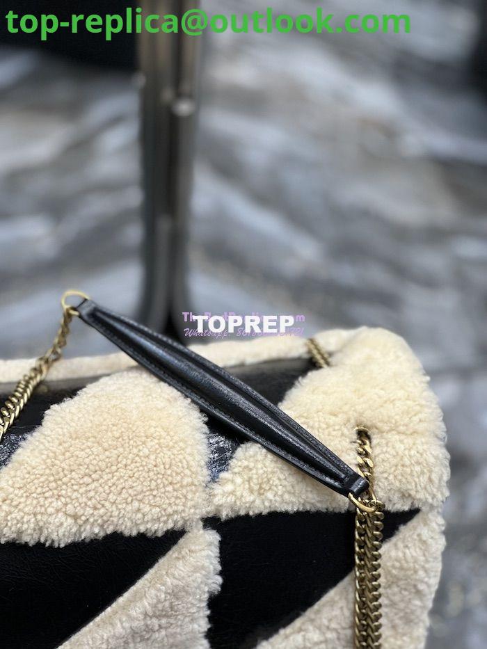 Replica YSL Saint Laurent Jamie Giant Chain Bag "Carré Rive Gauche" In Suede And Shearling Patchwork 712316 Natural Beige And Noir 10 Replica YSL Saint Laurent Jamie Giant Chain Bag "Carré Rive Gauche" In Suede And Shearling Patchwork 712316 Natural Beige And Noir 10