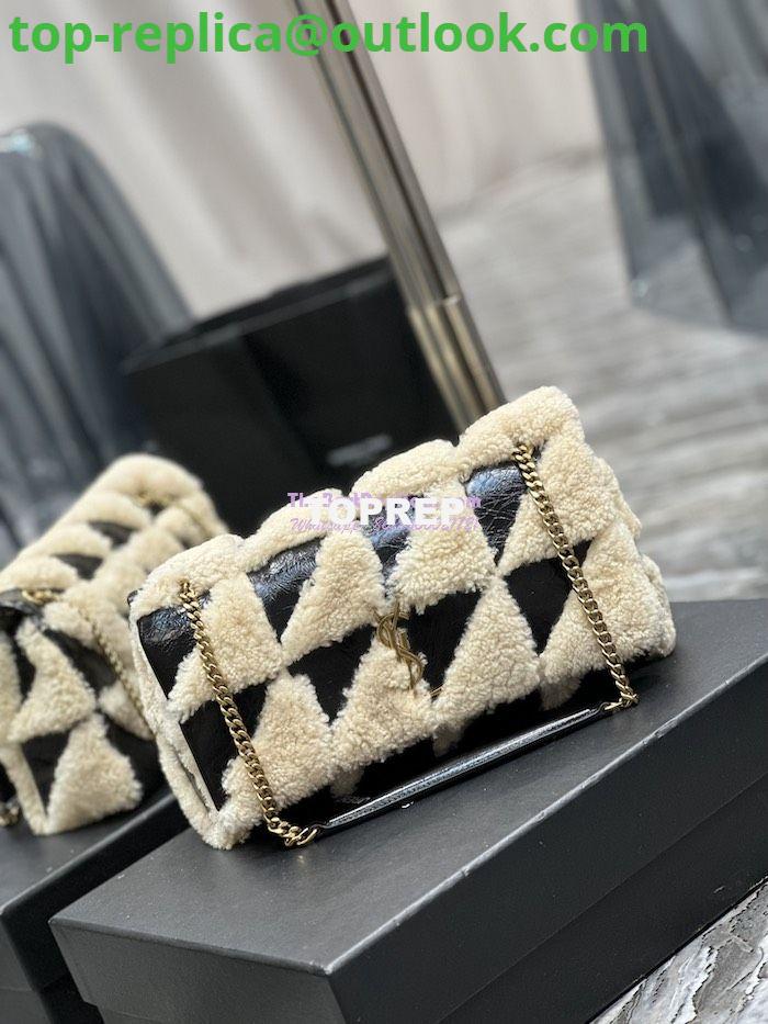Replica YSL Saint Laurent Jamie Medium Chain Bag "Carré Rive Gauche" In Suede And Shearling Patchwork 515821 Natural Beige And Noir 2 Replica YSL Saint Laurent Jamie Medium Chain Bag "Carré Rive Gauche" In Suede And Shearling Patchwork 515821 Natural Beige And Noir 2