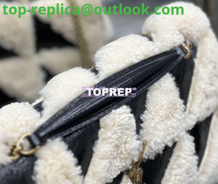 Replica YSL Saint Laurent Jamie Medium Chain Bag "Carré Rive Gauche" In Suede And Shearling Patchwork 515821 Natural Beige And Noir 8 Replica YSL Saint Laurent Jamie Medium Chain Bag "Carré Rive Gauche" In Suede And Shearling Patchwork 515821 Natural Beige And Noir 8