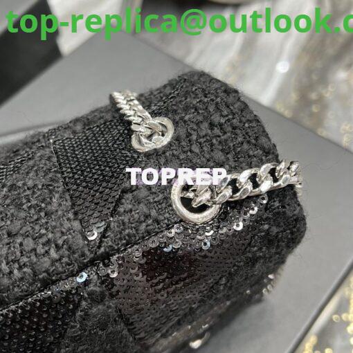 Replica YSL Saint Laurent Jamie Medium Chain Bag "Carré Rive Gauche" In Sequins And Sequined Tweed 515821 7