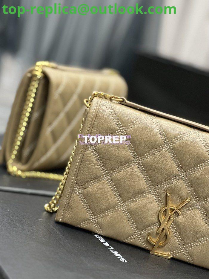 Replica YSL Saint Laurent Becky Chain Wallet In Diamond-quilted Lambskin 5850311 Beige 3 Replica YSL Saint Laurent Becky Chain Wallet In Diamond-quilted Lambskin 5850311 Beige 3