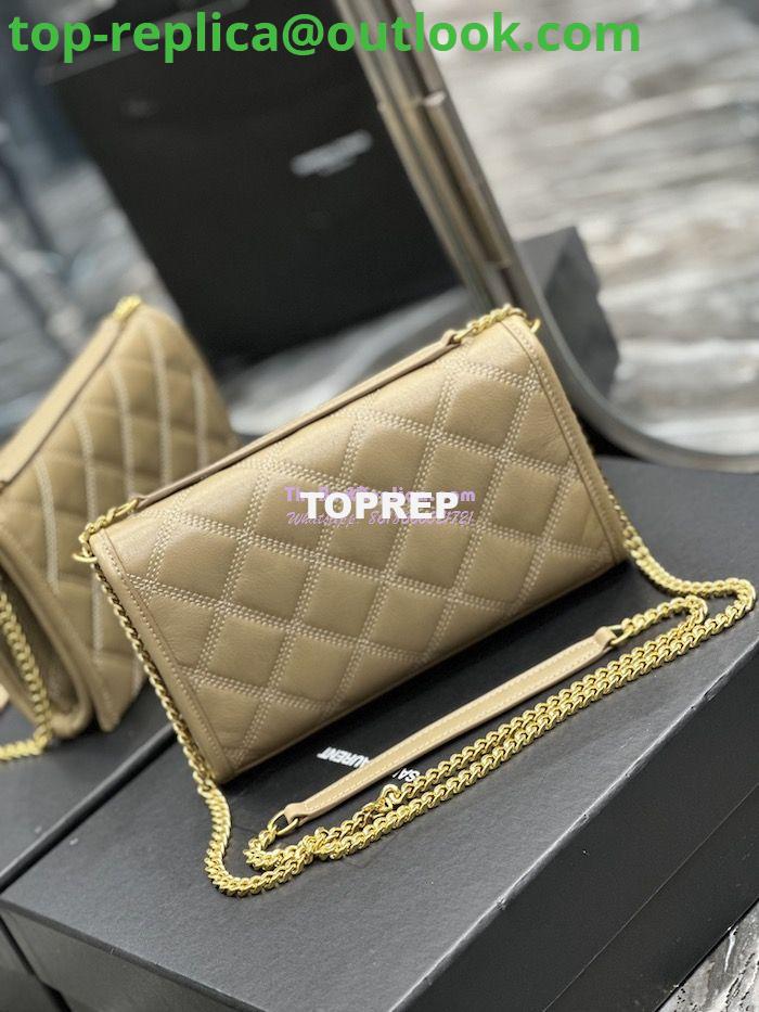 Replica YSL Saint Laurent Becky Chain Wallet In Diamond-quilted Lambskin 5850311 Beige 7 Replica YSL Saint Laurent Becky Chain Wallet In Diamond-quilted Lambskin 5850311 Beige 7