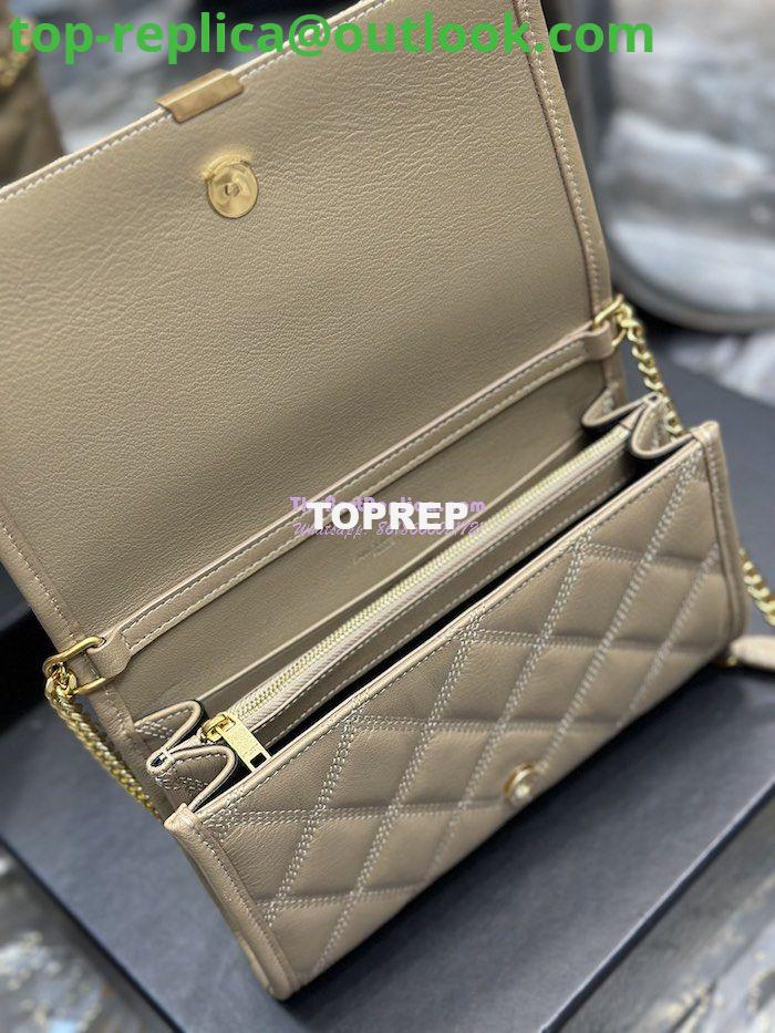 Replica YSL Saint Laurent Becky Chain Wallet In Diamond-quilted Lambskin 5850311 Beige 9 Replica YSL Saint Laurent Becky Chain Wallet In Diamond-quilted Lambskin 5850311 Beige 9