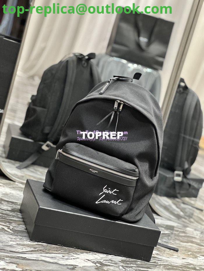 Replica YSL Saint Laurent Embroidered City Backpack In Canvas 534968 2 Replica YSL Saint Laurent Embroidered City Backpack In Canvas 534968 2