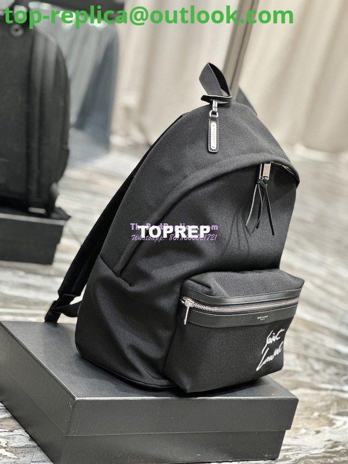 Replica YSL Saint Laurent Embroidered City Backpack In Canvas 534968 4 Replica YSL Saint Laurent Embroidered City Backpack In Canvas 534968 4