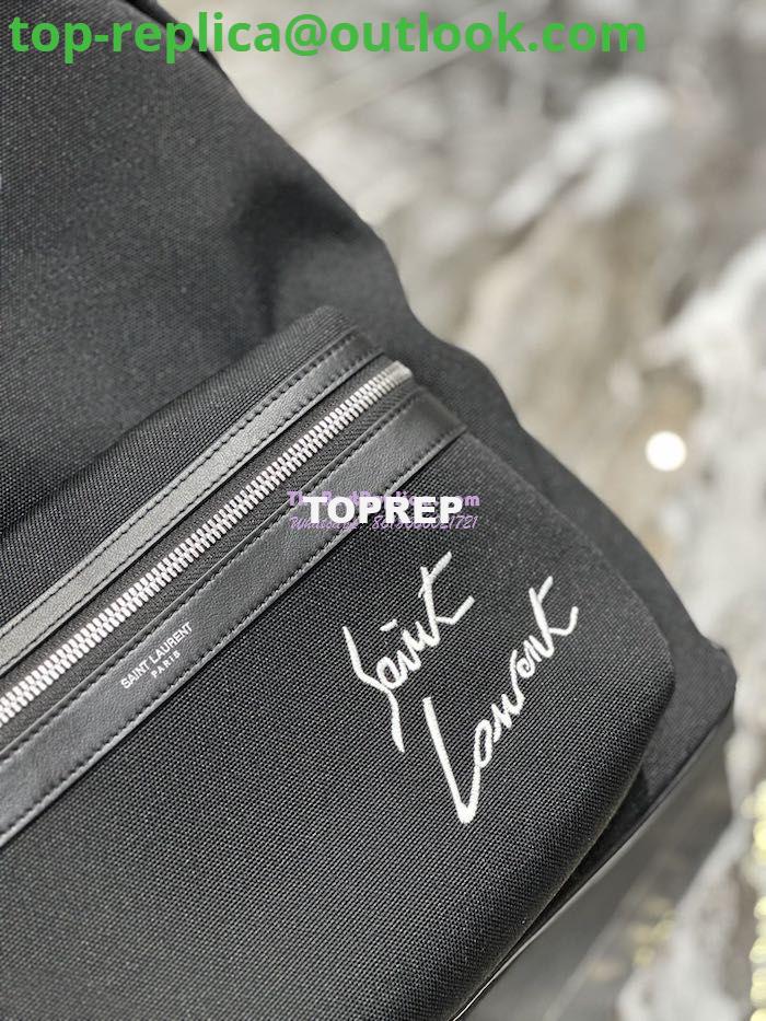 Replica YSL Saint Laurent Embroidered City Backpack In Canvas 534968 7 Replica YSL Saint Laurent Embroidered City Backpack In Canvas 534968 7