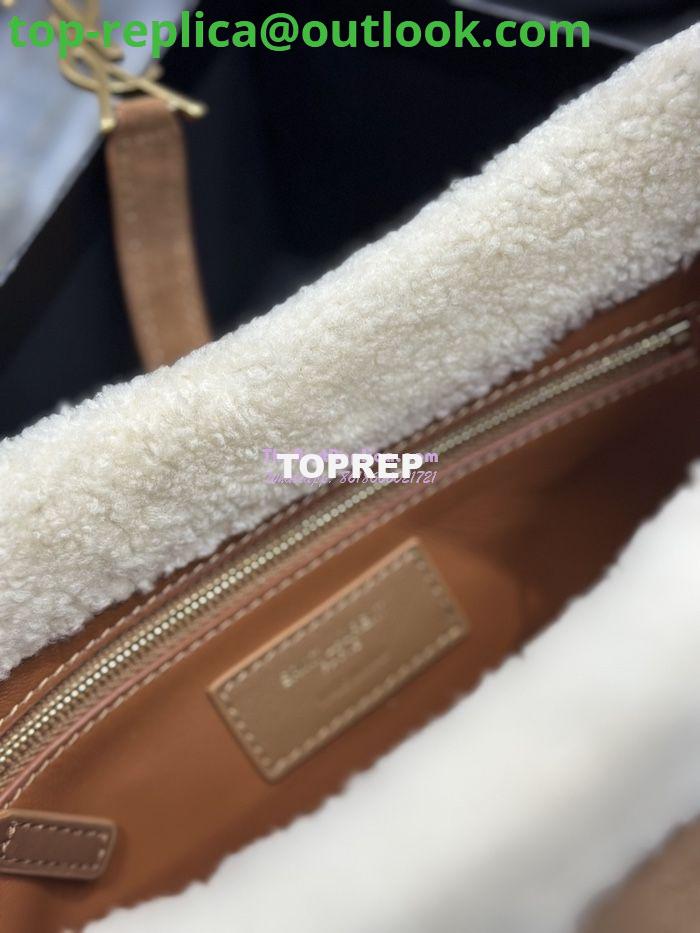 Replica YSL Saint Laurent Le 5 À 7 Hobo Bag In Suede And Shearling Dark Cigar And Natural Beige 657228 11 Replica YSL Saint Laurent Le 5 À 7 Hobo Bag In Suede And Shearling Dark Cigar And Natural Beige 657228 11