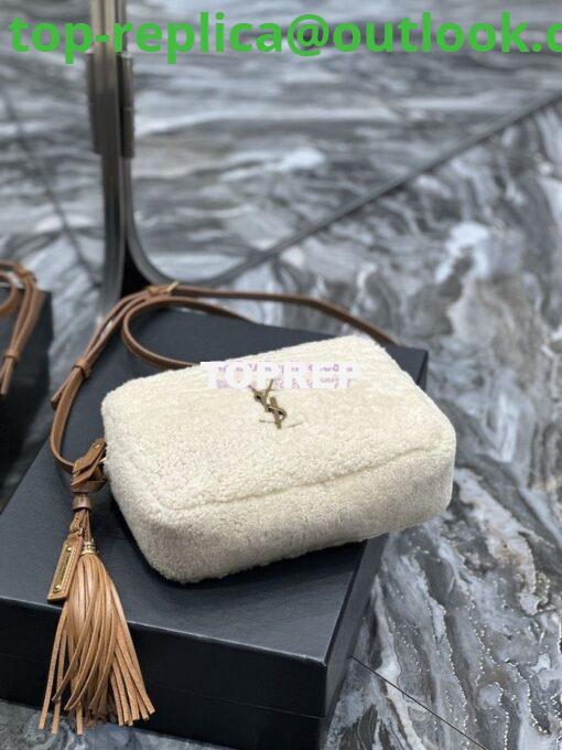 Replica YSL Saint Laurent Lou Camera Bag In Merino Shearling 612544 Natural 9