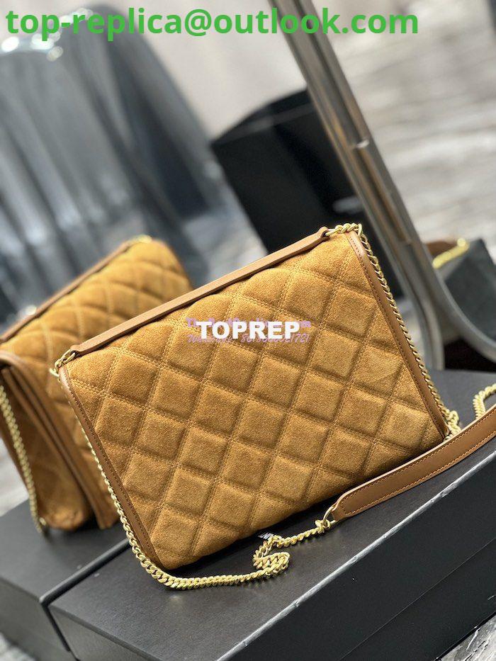 Replica YSL Saint Laurent Becky Mini Chain Bag In Carré-Quilted Suede 6292461 Caramel 12 Replica YSL Saint Laurent Becky Mini Chain Bag In Carré-Quilted Suede 6292461 Caramel 12