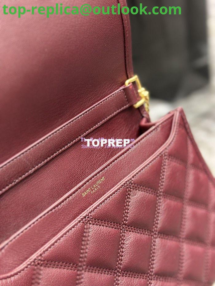 Replica YSL Saint Laurent Becky Mini Chain Bag In Carré-Quilted Lambskin 6292461 Burgundy 6 Replica YSL Saint Laurent Becky Mini Chain Bag In Carré-Quilted Lambskin 6292461 Burgundy 6