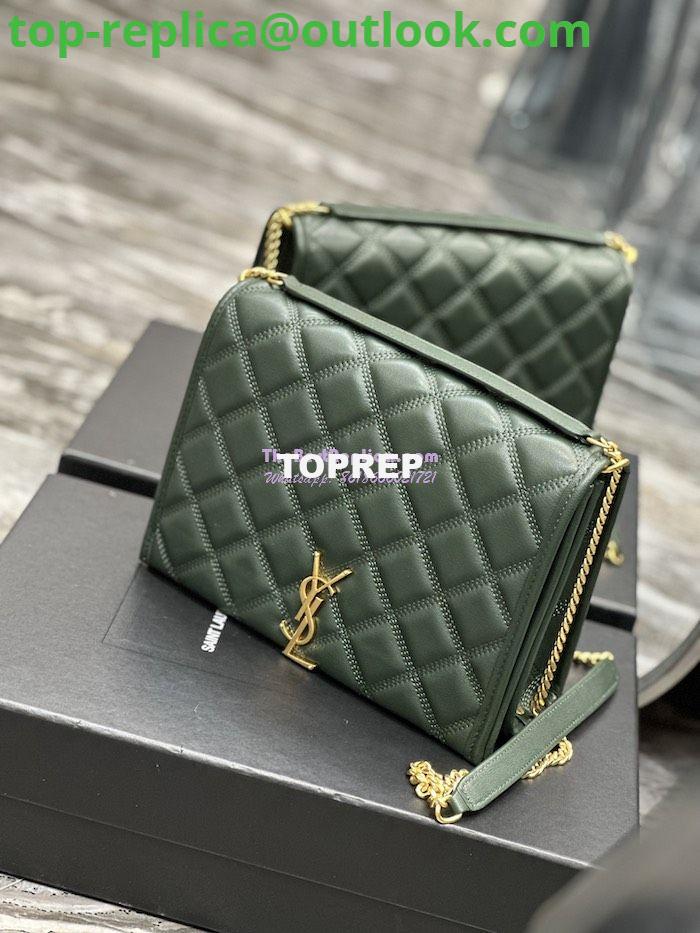 Replica YSL Saint Laurent Becky Mini Chain Bag In Carré-Quilted Lambskin 6292461 Green 3 Replica YSL Saint Laurent Becky Mini Chain Bag In Carré-Quilted Lambskin 6292461 Green 3