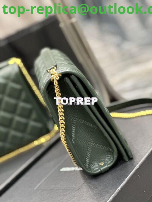 Replica YSL Saint Laurent Becky Mini Chain Bag In Carré-Quilted Lambskin 6292461 Green 4