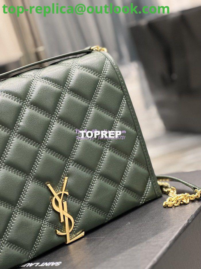 Replica YSL Saint Laurent Becky Mini Chain Bag In Carré-Quilted Lambskin 6292461 Green 5 Replica YSL Saint Laurent Becky Mini Chain Bag In Carré-Quilted Lambskin 6292461 Green 5