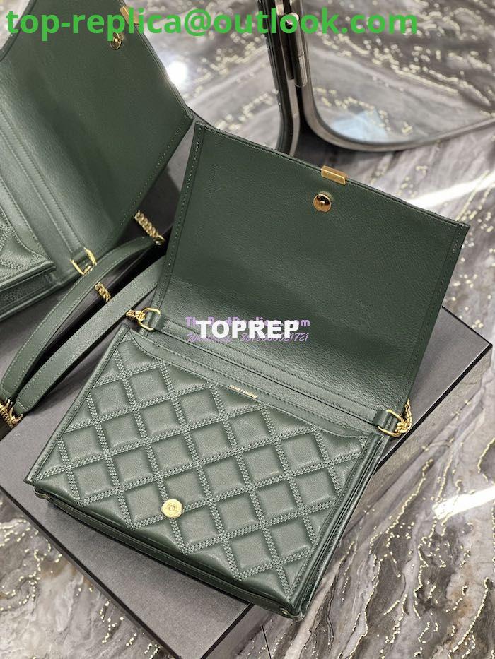 Replica YSL Saint Laurent Becky Mini Chain Bag In Carré-Quilted Lambskin 6292461 Green 7 Replica YSL Saint Laurent Becky Mini Chain Bag In Carré-Quilted Lambskin 6292461 Green 7