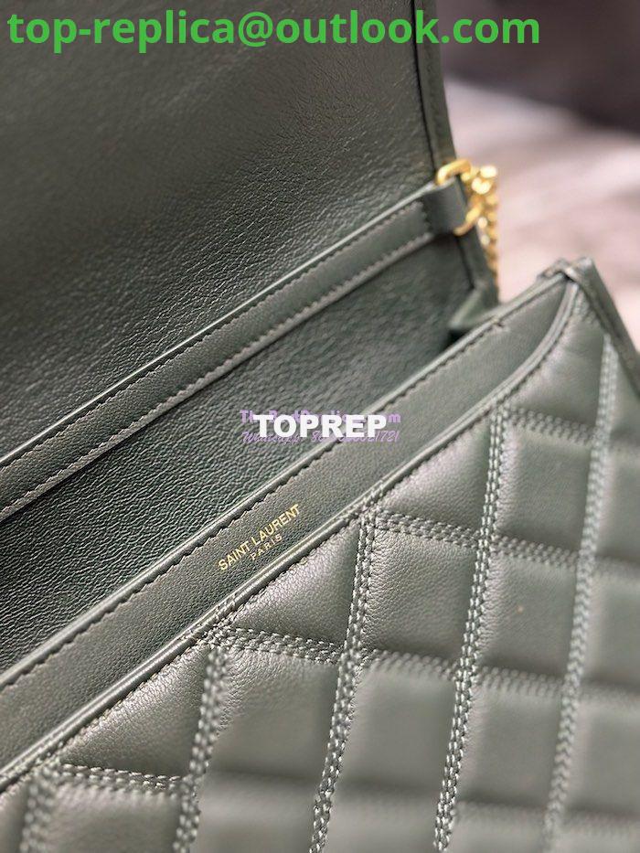 Replica YSL Saint Laurent Becky Mini Chain Bag In Carré-Quilted Lambskin 6292461 Green 9 Replica YSL Saint Laurent Becky Mini Chain Bag In Carré-Quilted Lambskin 6292461 Green 9