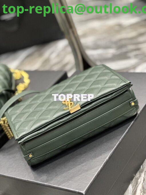 Replica YSL Saint Laurent Becky Mini Chain Bag In Carré-Quilted Lambskin 6292461 Green 10