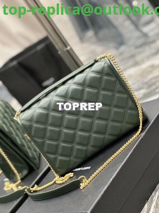 Replica YSL Saint Laurent Becky Mini Chain Bag In Carré-Quilted Lambskin 6292461 Green 11