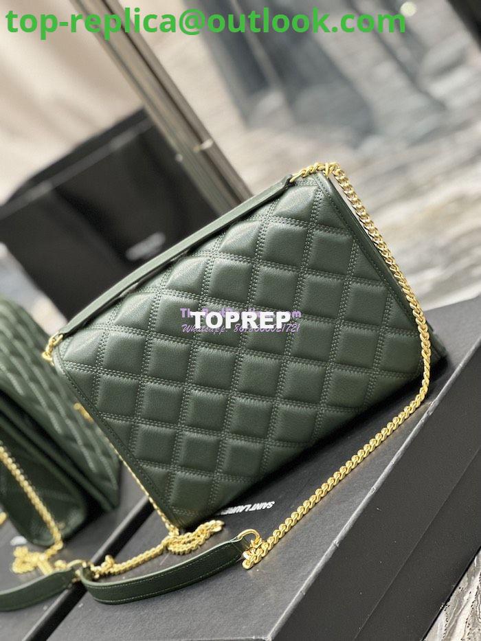 Replica YSL Saint Laurent Becky Mini Chain Bag In Carré-Quilted Lambskin 6292461 Green 11 Replica YSL Saint Laurent Becky Mini Chain Bag In Carré-Quilted Lambskin 6292461 Green 11