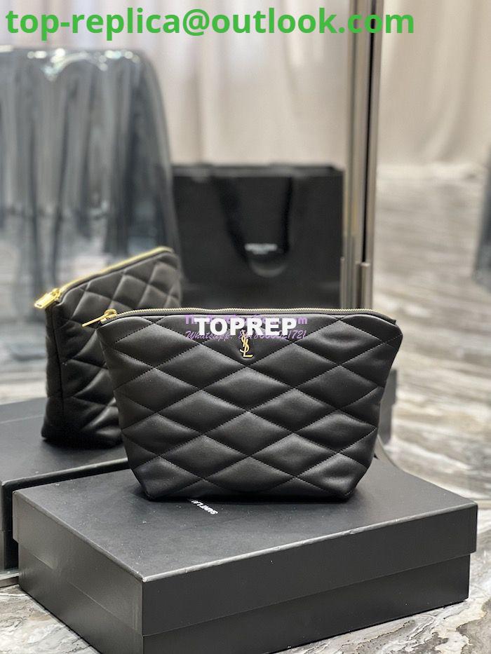 Replica YSL Saint Laurent Sade Pouch In Quilted Lambskin 6967791 Black Replica YSL Saint Laurent Sade Pouch In Quilted Lambskin 6967791 Black