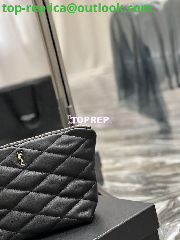 Replica YSL Saint Laurent Sade Pouch In Quilted Lambskin 6967791 Black 4 Replica YSL Saint Laurent Sade Pouch In Quilted Lambskin 6967791 Black 4