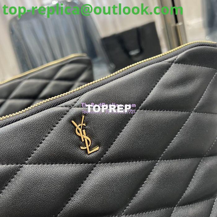 Replica YSL Saint Laurent Sade Pouch In Quilted Lambskin 6967791 Black 6 Replica YSL Saint Laurent Sade Pouch In Quilted Lambskin 6967791 Black 6