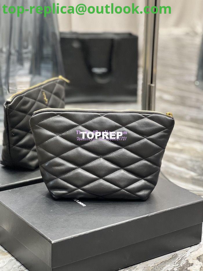 Replica YSL Saint Laurent Sade Pouch In Quilted Lambskin 6967791 Black 12 Replica YSL Saint Laurent Sade Pouch In Quilted Lambskin 6967791 Black 12