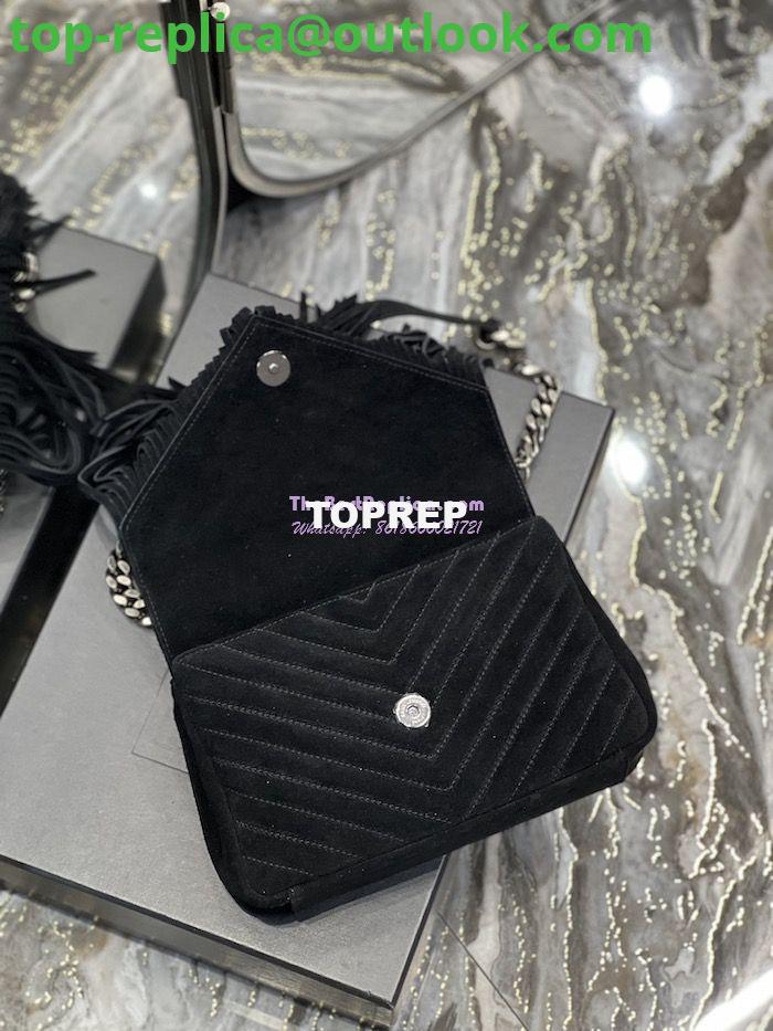 Replica YSL Saint Laurent College Medium Chain Bag In Light Suede With Fringes 531705 Black 8 Replica YSL Saint Laurent College Medium Chain Bag In Light Suede With Fringes 531705 Black 8
