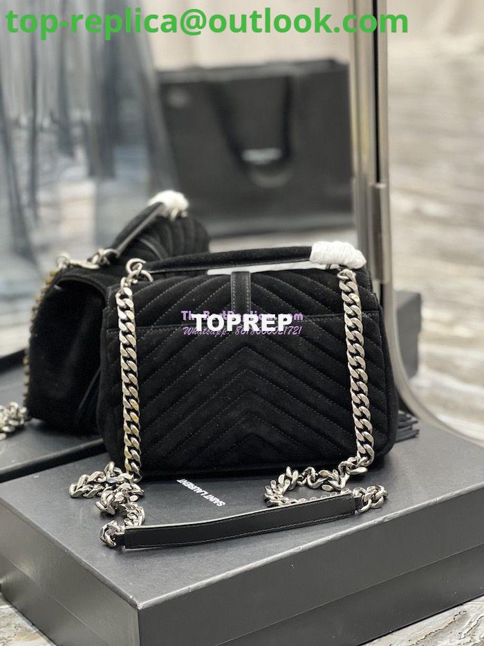 Replica YSL Saint Laurent College Medium Chain Bag In Light Suede With Fringes 531705 Black 9 Replica YSL Saint Laurent College Medium Chain Bag In Light Suede With Fringes 531705 Black 9