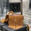 Replica YSL Saint Laurent College Medium Chain Bag In Light Suede With Fringes 531705 Dusty Grey 13 Replica YSL Saint Laurent College Medium Chain Bag In Light Suede With Fringes 531705 Dusty Grey 13