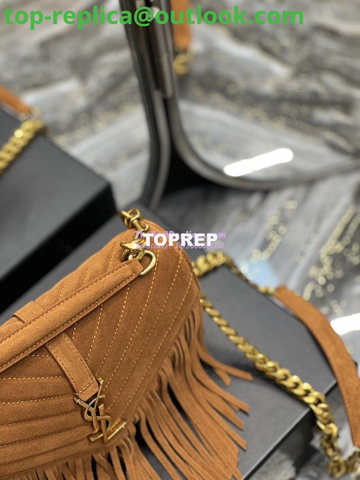 Replica YSL Saint Laurent College Medium Chain Bag In Light Suede With Fringes 531705 Cinnamon 5 Replica YSL Saint Laurent College Medium Chain Bag In Light Suede With Fringes 531705 Cinnamon 5