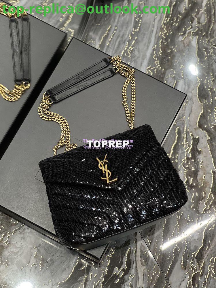 Replica YSL Saint Laurent Loulou Small Chain Bag In Quilted "Y" Leather, Satin And Sequins 494699 6 Replica YSL Saint Laurent Loulou Small Chain Bag In Quilted "Y" Leather, Satin And Sequins 494699 6