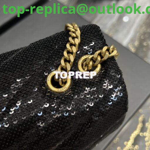 Replica YSL Saint Laurent Loulou Small Chain Bag In Quilted "Y" Leather, Satin And Sequins 494699 11