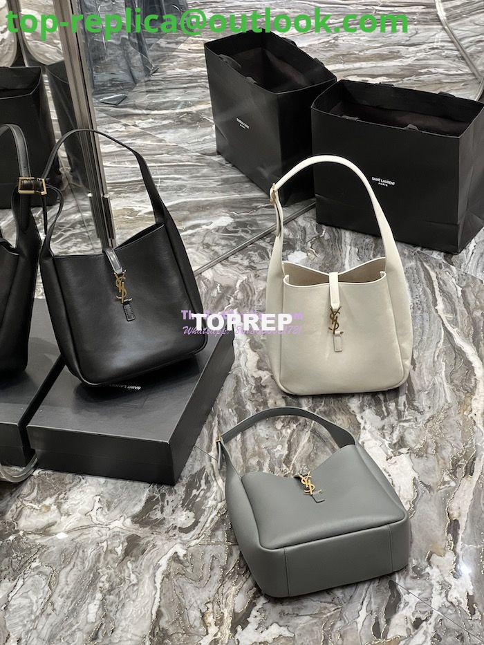 Replica YSL Saint Laurent Le 5 À 7 Soft Small Hobo Bag In Smooth Leather 713938 Storm Replica YSL Saint Laurent Le 5 À 7 Soft Small Hobo Bag In Smooth Leather 713938 Storm
