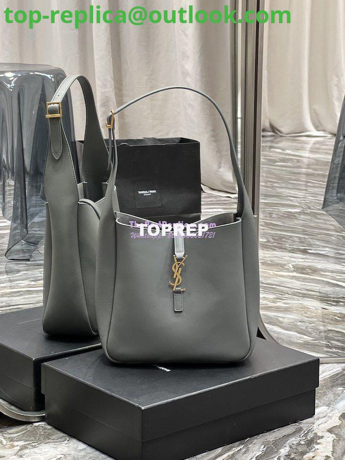 Replica YSL Saint Laurent Le 5 À 7 Soft Small Hobo Bag In Smooth Leather 713938 Storm 3 Replica YSL Saint Laurent Le 5 À 7 Soft Small Hobo Bag In Smooth Leather 713938 Storm 3